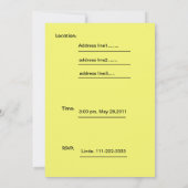 Invitation à une fête, mariage, anniversaire, remi (Dos)