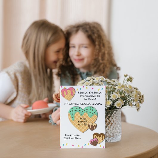 Invitation à une fête mignonne avec glace