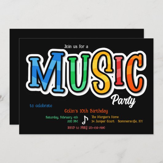 Invitation à une fête musicale (Devant / Derrière)