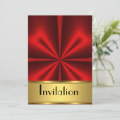 Invitation à une fête or et rouge (Debout devant)
