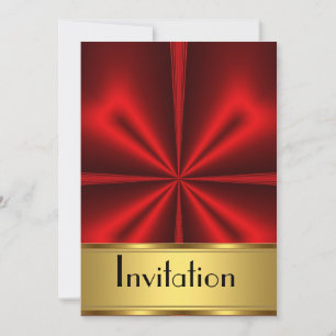 Invitation à une fête or et rouge