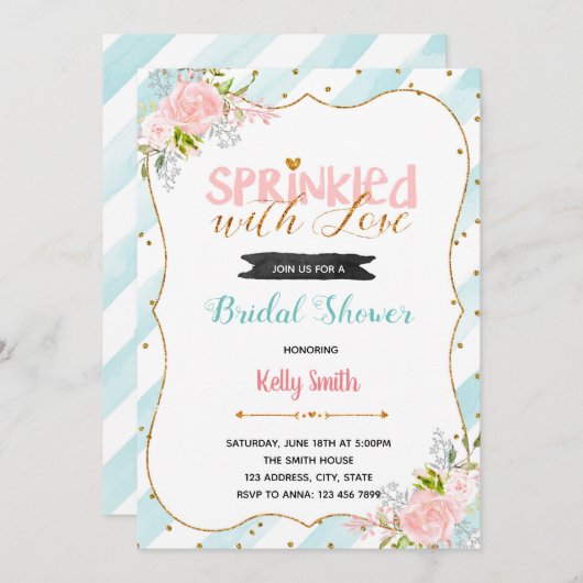 Invitation à une fête parsemée d'amour (Devant / Derrière)