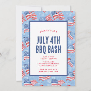Invitation à une fête patriotique du 4 juillet Ame