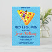Invitation à une fête pizza au bord de la piscine (Debout devant)