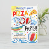 Invitation à une fête pizza et piscine (Debout devant)