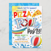 Invitation à une fête pizza et piscine (Devant / Derrière)
