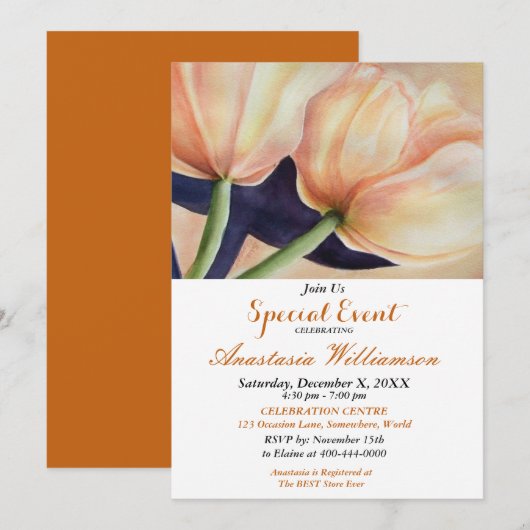 INVITATION À UNE FÊTE POUR FUTURS PARENTS DE JUMEA (Devant / Derrière)