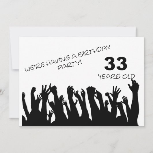invitation à une fête pour les 33 ans avec une fou (Devant)