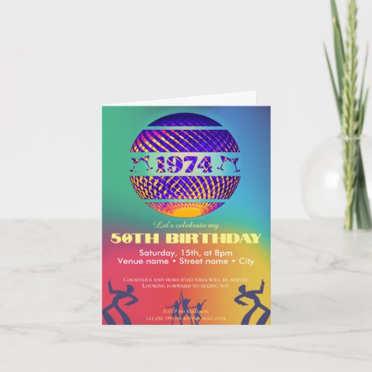 Invitation à une fête pour un 50e anniversaire 197 (Devant)