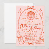 Invitation à une fête pour une fille de 10 ans - D (Devant / Derrière)
