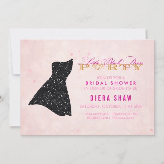Invitation à une fête pour une petite robe noire (Devant)