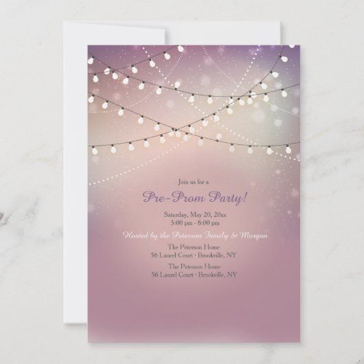 Invitation à une fête pré-bal de fin d'année avec (Devant)