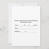 Invitation à une fête pré-K (Dos)