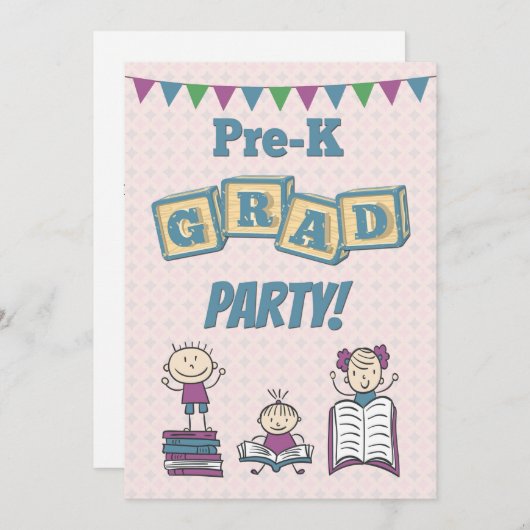 Invitation à une fête pré-K (Devant / Derrière)