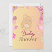 Invitation à une fête prénatale avec un ours (Dos)