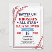 Invitation à une fête prénatale de baseball (Devant)