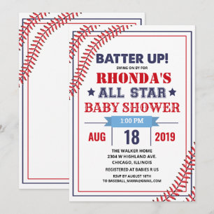 Invitation à une fête prénatale de baseball