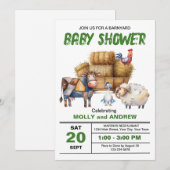 Invitation à une fête prénatale de basse-cour (Devant / Derrière)