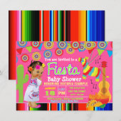 Invitation à une fête prénatale Fiesta avec bébé f (Devant / Derrière)