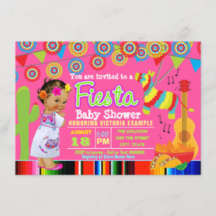 Invitation à une fête prénatale Fiesta avec bébé f