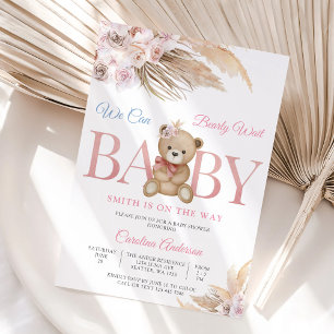 Invitation à une fête prénatale Ourson en peluche