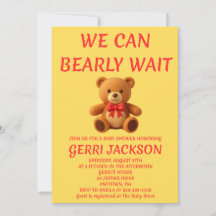 Invitation à une fête prénatale Ourson en peluche