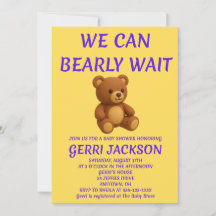 Invitation à une fête prénatale Ourson en peluche