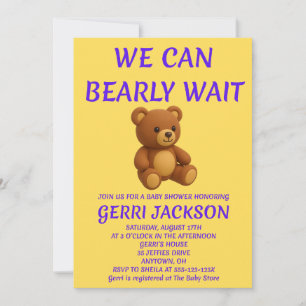 Invitation à une fête prénatale Ourson en peluche