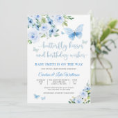 Invitation à une fête prénatale Papillon Bébé (Debout devant)