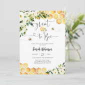 Invitation à une fête prénatale pour Bébé Abeille (Debout devant)