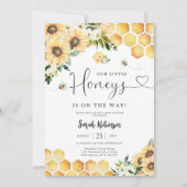 Invitation à une fête prénatale pour Bébé Abeille (Devant)