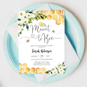 Invitation à une fête prénatale pour bébé abeille