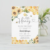 Invitation à une fête prénatale pour Bébé Abeille (Debout devant)