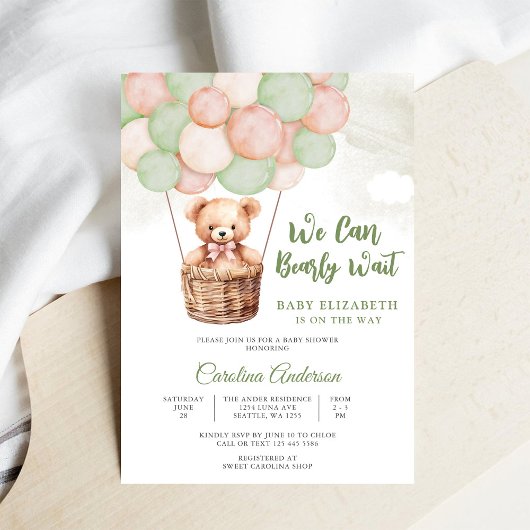 Invitation à une fête prénatale pour bébé avec un
