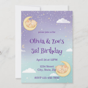 Invitation à une fête prénatale pour des jumeaux A