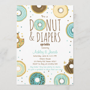 Invitation à une fête prénatale pour garçon avec D