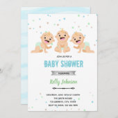 Invitation à une fête prénatale pour triplés (Devant / Derrière)