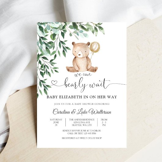 Invitation à une fête prénatale pour un adorable o