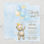 Invitation à une fête prénatale pour un garçon our (Devant / Derrière)