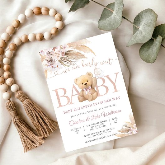 Invitation à une fête prénatale pour un ours