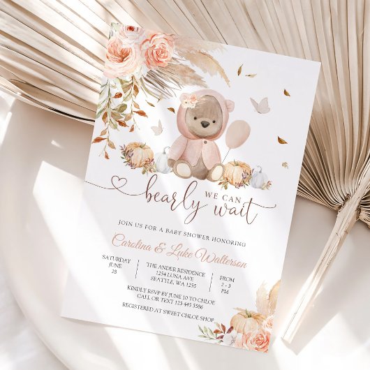 Invitation à une fête prénatale pour un ours