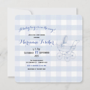 Invitation à une fête prénatale rétro pour garçon