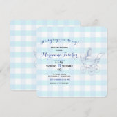 Invitation à une fête prénatale rétro pour garçon (Devant / Derrière)