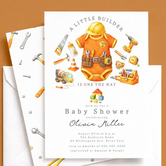 Invitation à une fête prénatale sur le thème de la