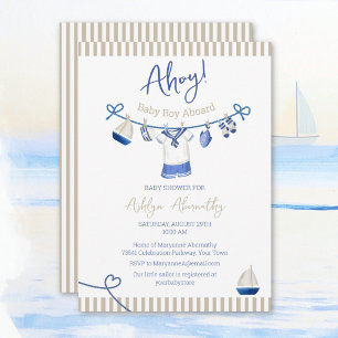 Invitation à une fête prénatale sur le thème marin