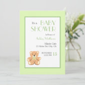 Invitation à une fête prénatale Teddy Bear (Debout devant)
