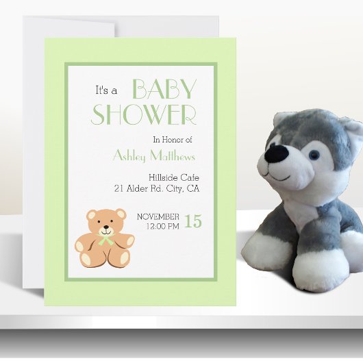 Invitation à une fête prénatale Teddy Bear