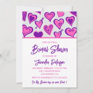 Invitation à une fête prénuptiale Galentines avec