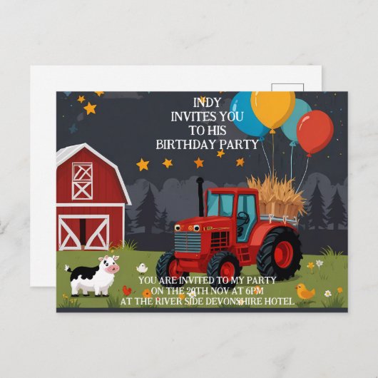 Invitation à une fête que vous pouvez personnalise (Devant / Derrière)