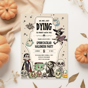 Invitation à une fête qui meurt - Halloween Rétro